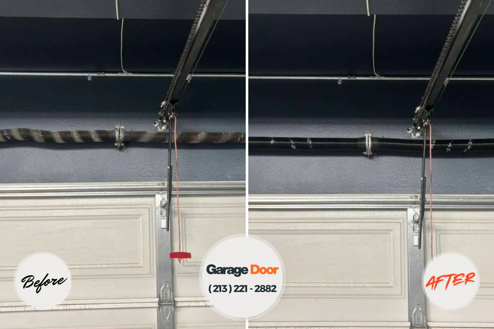 Before and after: garage door repair Highland Lakes, NJ
